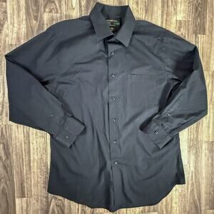 Alexander Julian Colours Black Long Sleeve Dress Shirt 16-16.5 32/33 L